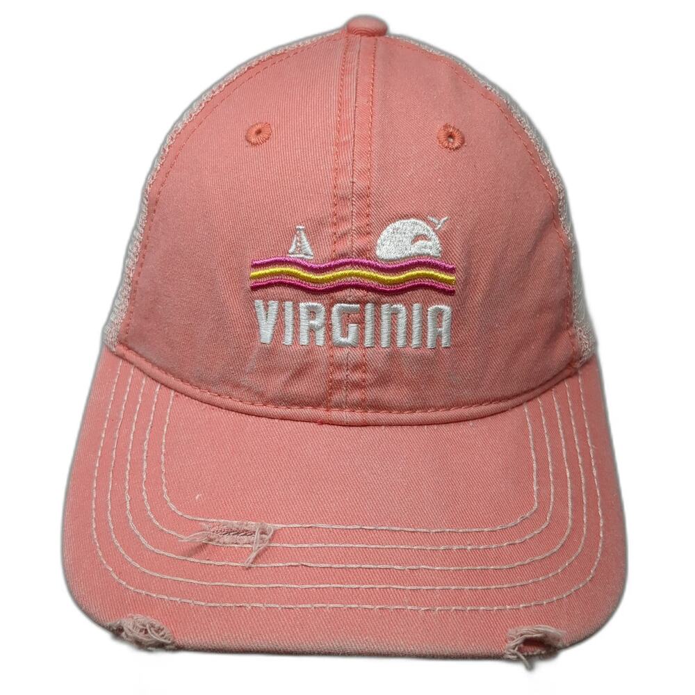 Home Free Baseball Cap Pink One Size Virginia Whale Sailboat Mesh Heart Hat